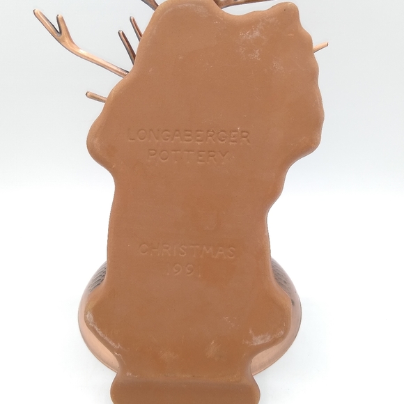 Longaberger Kriss Kringle Santa Cookie Mold 1991 Vintage Earthenware Christmas - Picture 7 of 12